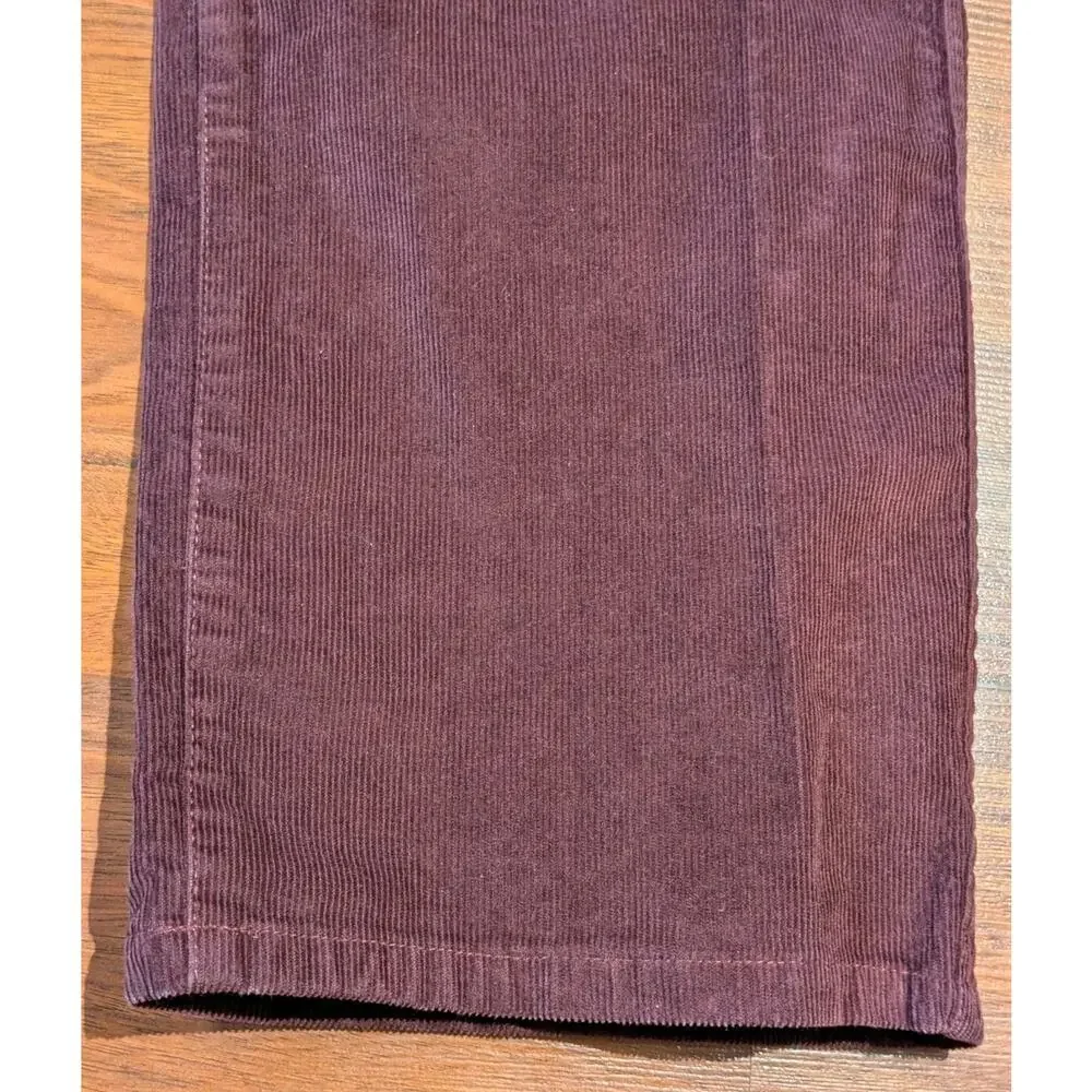 L.L.Bean Mens 44x30 Corduroy Pants Burgundy Standard Fit Stretch Cotton